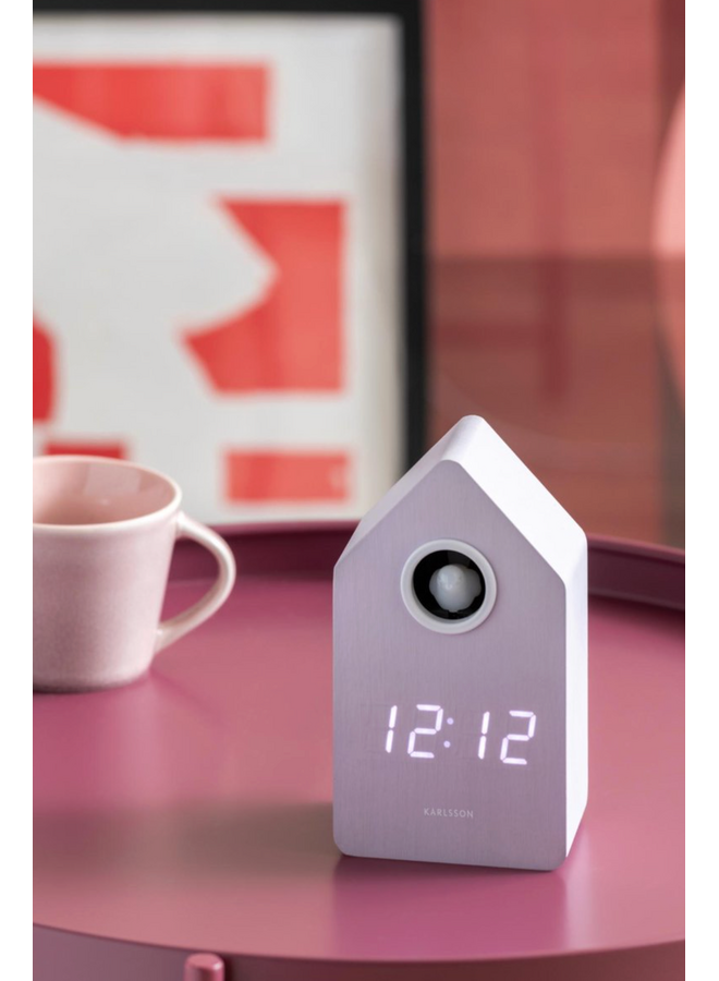 A Clock Cuckoo LED Present Time soft lilac