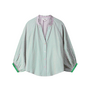 BLOUSE Seersucker Green Pink Pom Amsterdam