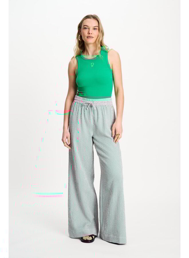 PANTS  Seersucker Green Pink Pom Amsterdam