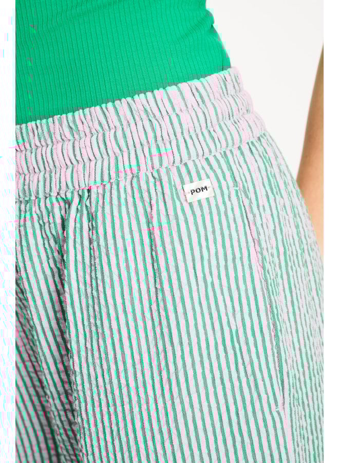 PANTS  Seersucker Green Pink Pom Amsterdam
