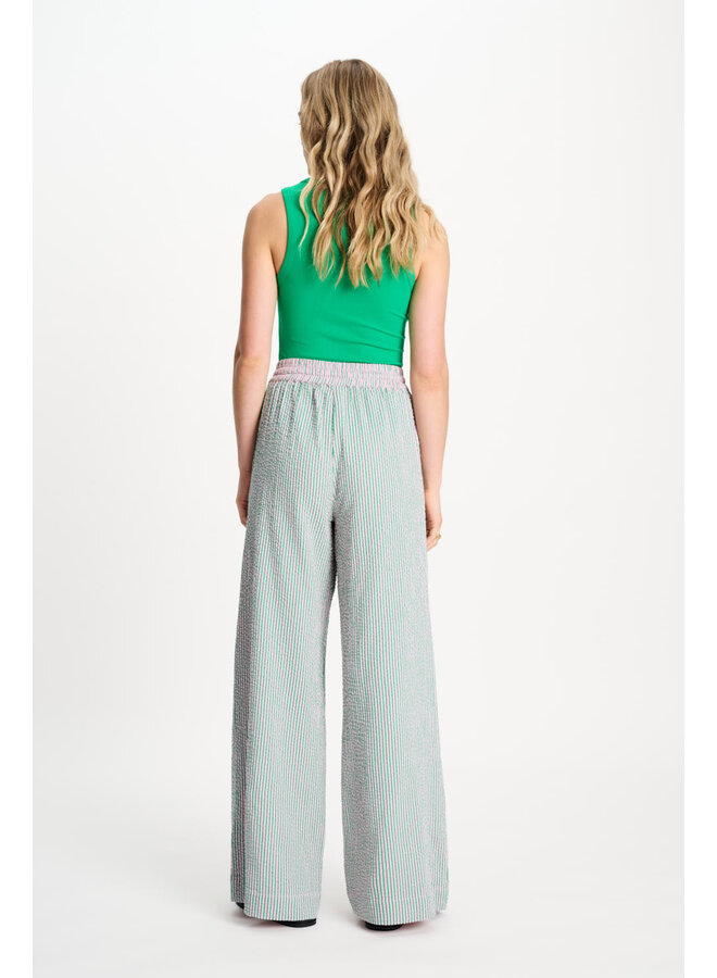 PANTS  Seersucker Green Pink Pom Amsterdam