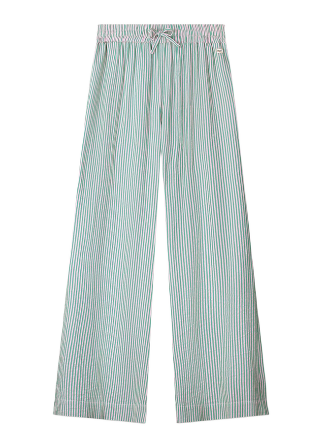 PANTS  Seersucker Green Pink Pom Amsterdam