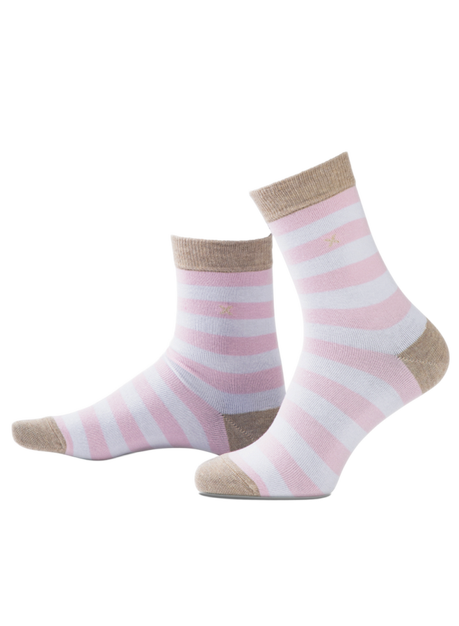 SOX4079 Trend sokken - stripes - medium - katoen - quartz pink