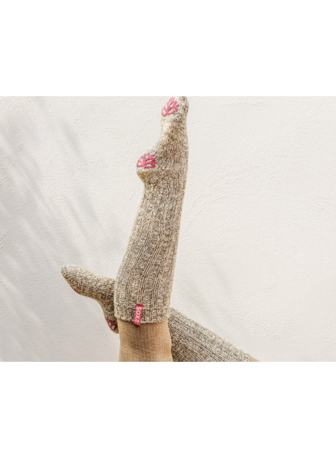 SOX3835 Originals, antislip, kniehoog, beige wol, rose shadow