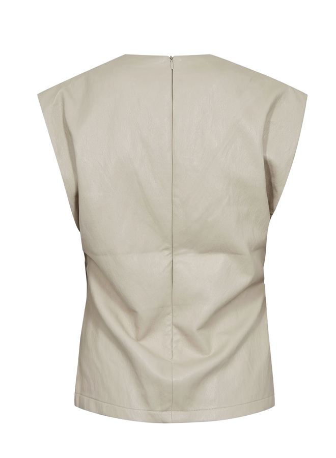 Co'Couture GittCC Pleat Top Bone