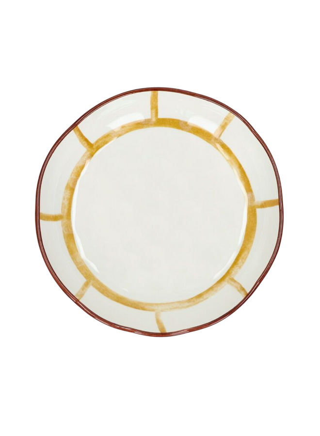MYKONOS - plate - porselein - DIA 20 x H 3,5 cm - geel  Pomax