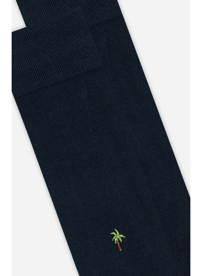 A-dam Dress Socks Navy Palm Tree