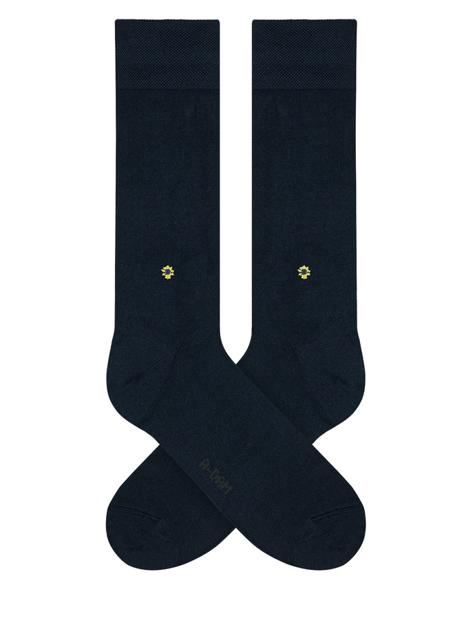 Socks A-dam Dress Socks Navy Flower