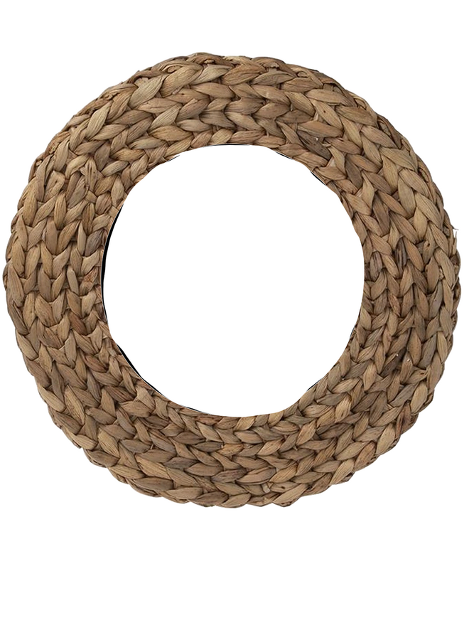 Spiegel rond gevlochten zeegras 80 x 80 x 6 cm.