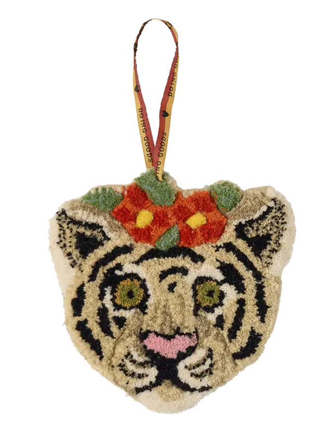 Floral White Tiger Gift Hanger Doing Goods