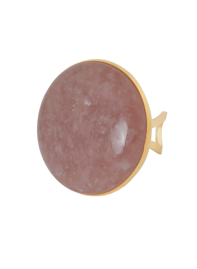 Ring met grote gemstone x-large / warm roze Ellen Beekmans