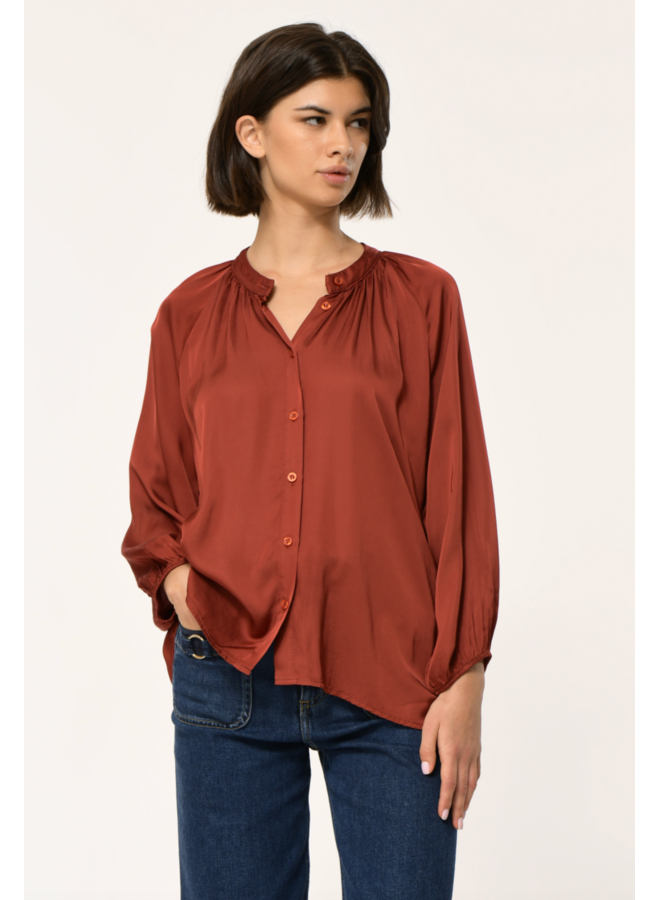 FL-CH-FELVIA-R Blouse Mahogony La Fee Maraboutee