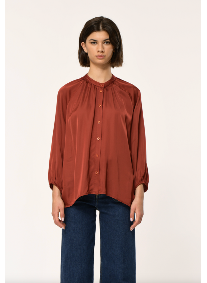 FL-CH-FELVIA-R Blouse Mahogony La Fee Maraboutee