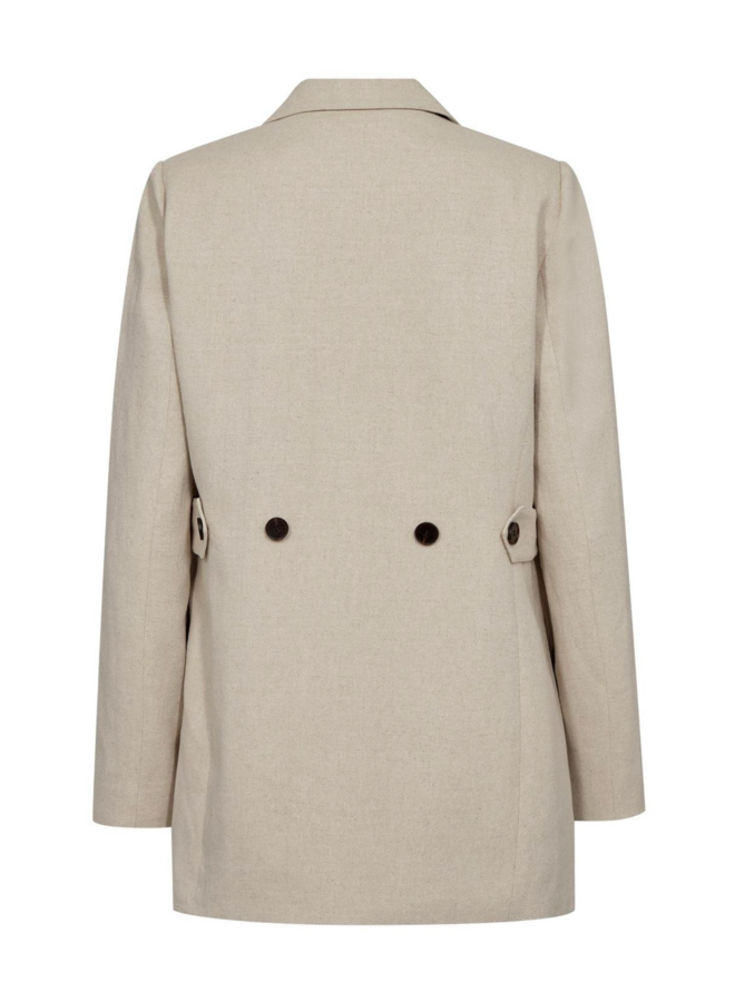 LeenaCC Linen Fitted Blazer Bone Co'Couture
