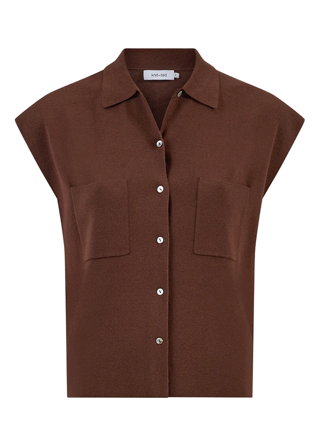 Pam Cardigan Mid Brown Knit-Ted