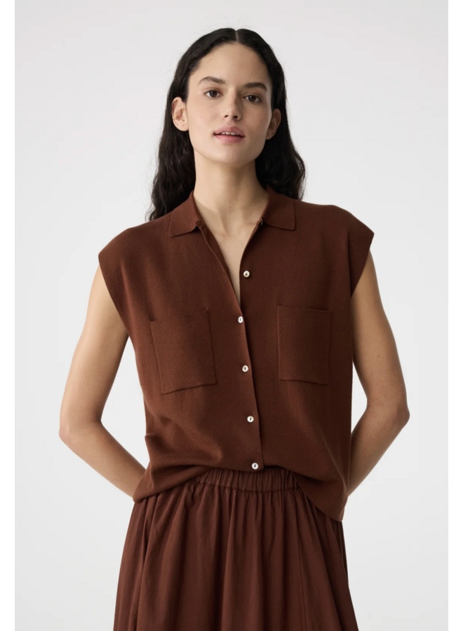 Pam Cardigan Mid Brown Knit-Ted