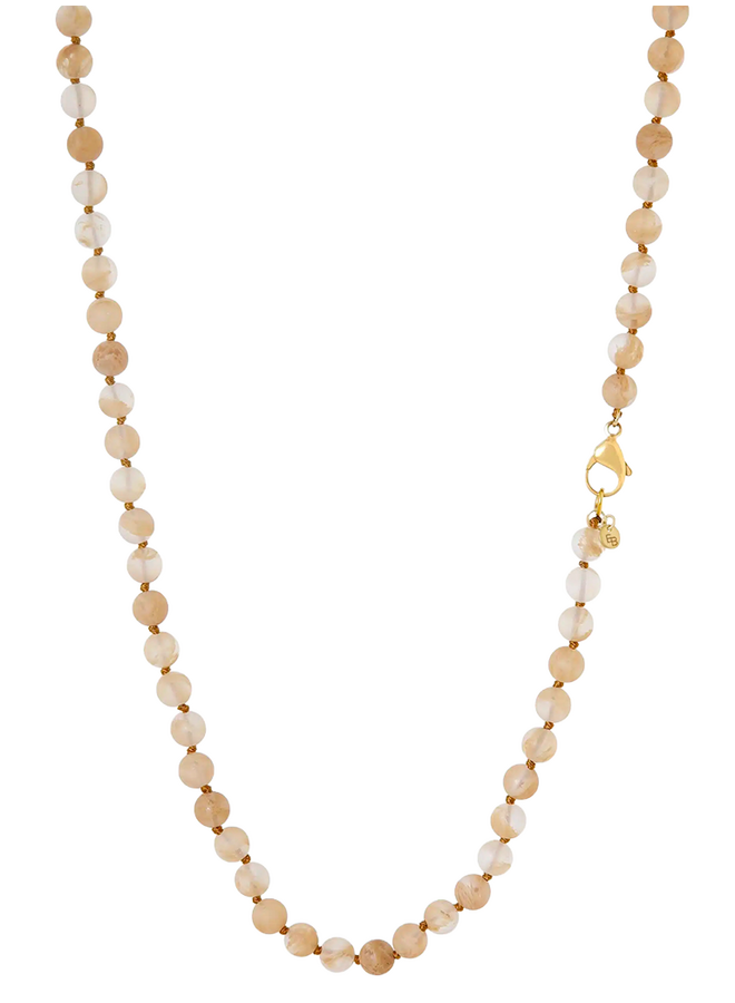 Ellen Beekmans Lange gemstone ketting / warm geel