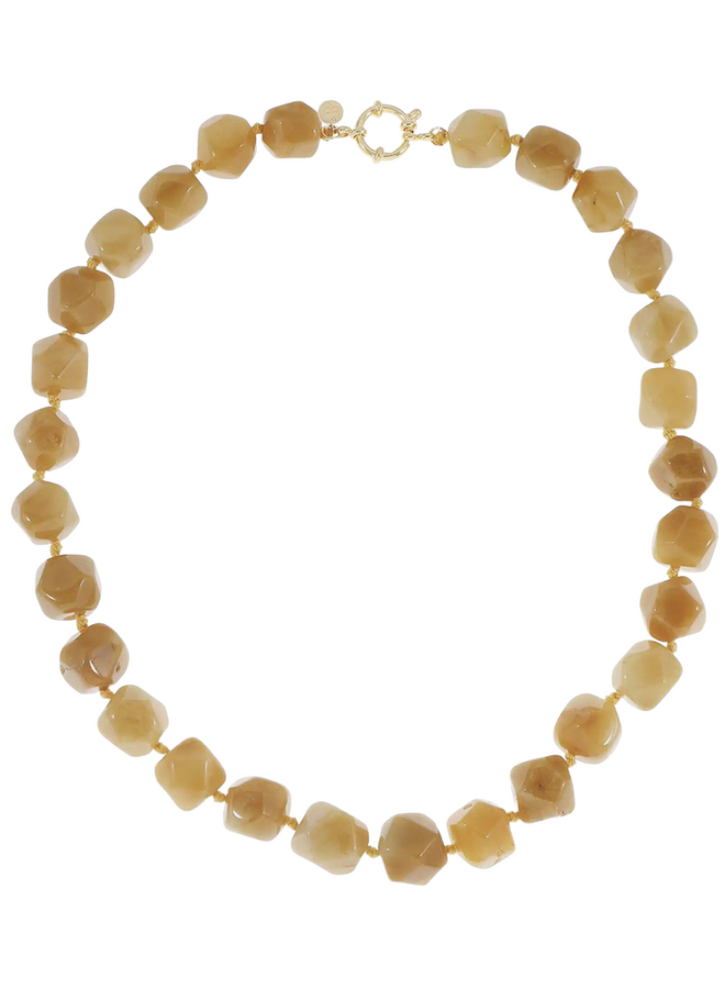 Ellen Beekmans Organische gemstone ketting XL / warm geel