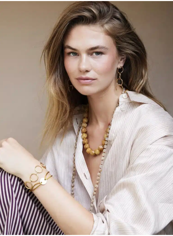 Ellen Beekmans Organische gemstone ketting XL / warm geel