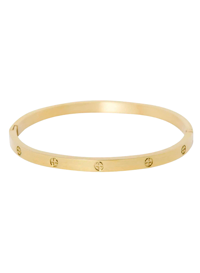 Ellen Beekmans Gladde ovale bangle met patroon