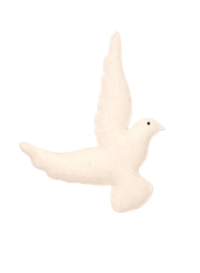 Kick, vilten vogel creme-wit