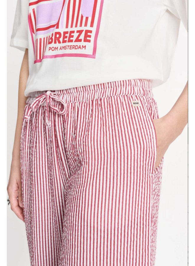 PANTS  Seersucker Red White Pom Amsterdam
