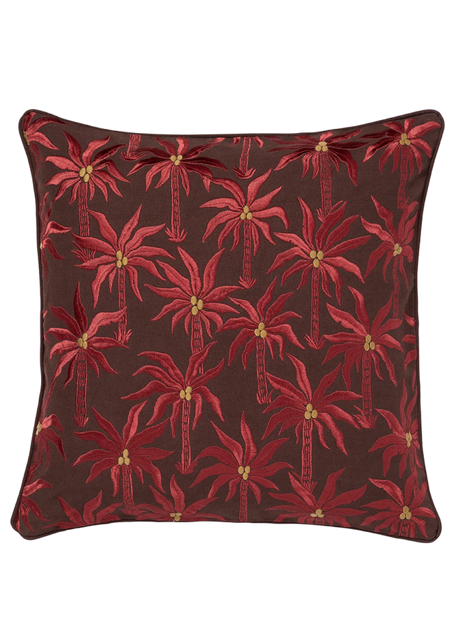 Cushion Laura Chocolate & Coral (inclusief vulling) Palais