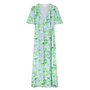 Denise Dress Light Blue/Green Blue Orchid Bouquet Fabienne Chapot