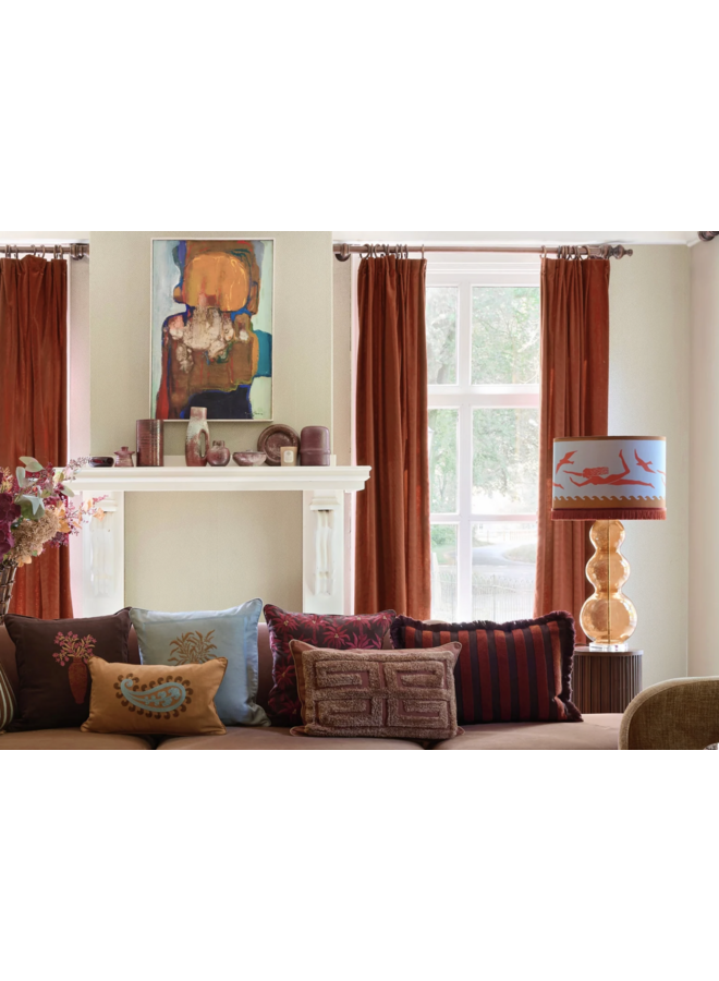 Cushion Laura Chocolate & Coral (inclusief vulling) Palais