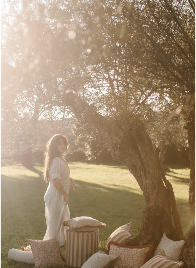 Pouf Jackie Caramel & Ecru Palais