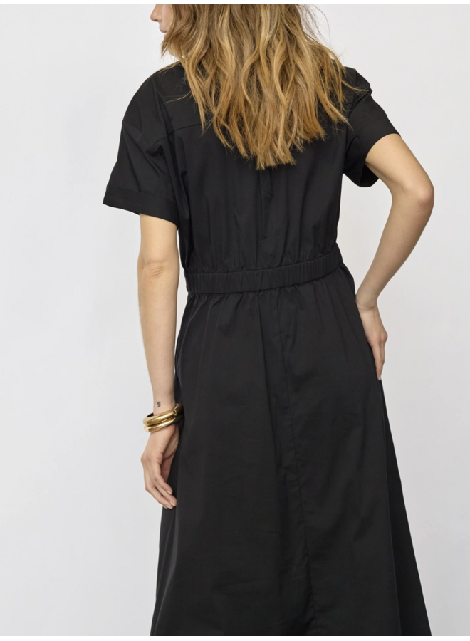 ElaraCC Wrap SS Dress Black Co'Couture