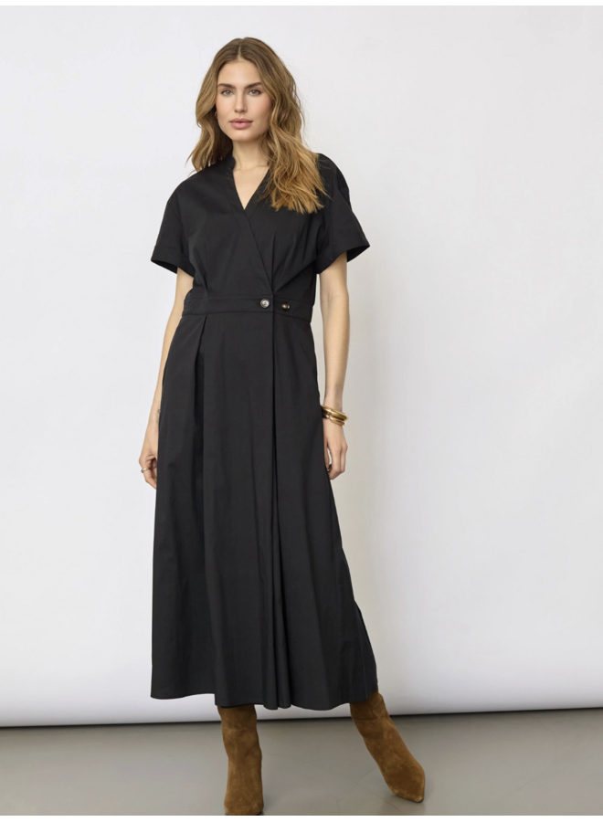 ElaraCC Wrap SS Dress Black Co'Couture