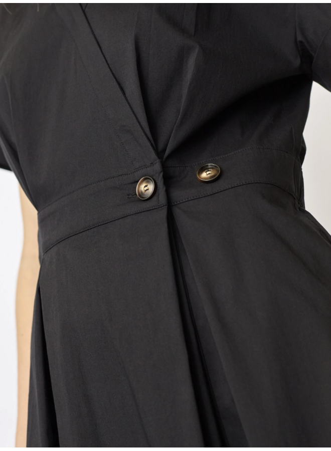 ElaraCC Wrap SS Dress Black Co'Couture