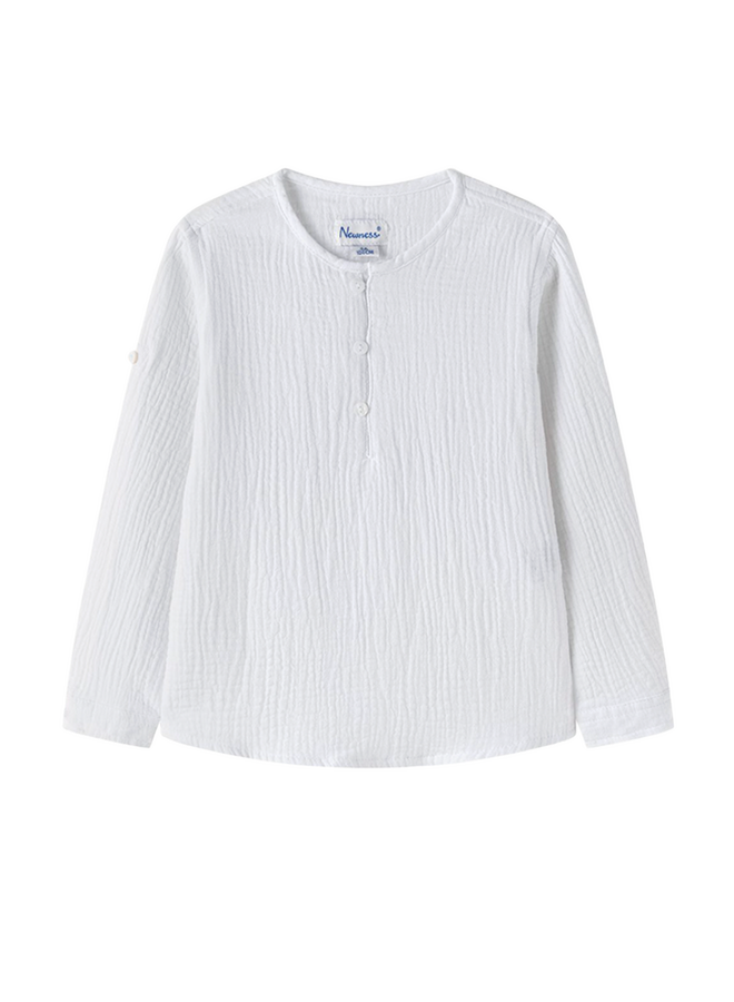 Witte blouse katoen lange mouw