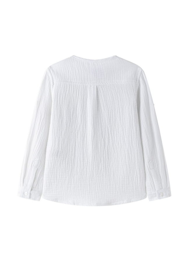 Witte blouse katoen lange mouw