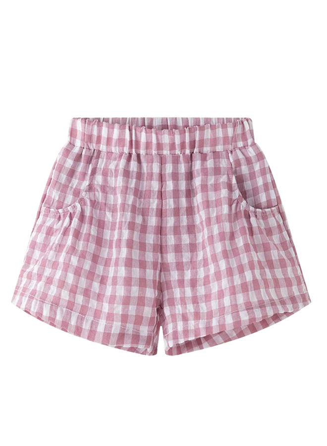 Geblokte baby short
