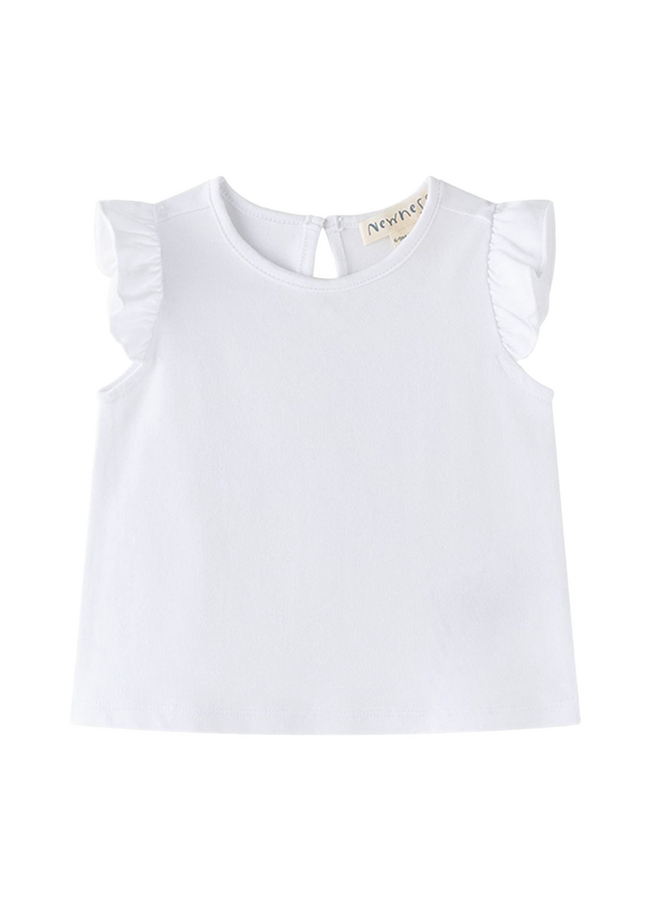 Baby t-shirt wit met ruffle