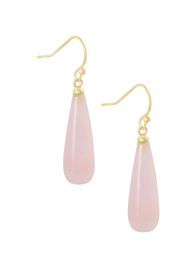 Ellen Beekmans Oorbellen met gemstone pegel / licht roze (3.6cm)