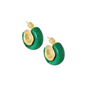 Ellen Beekmans Oorstekers met groene emaille (2.1cm)