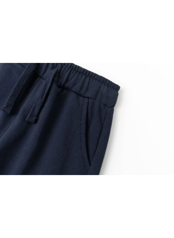 Badstof korte broek navy