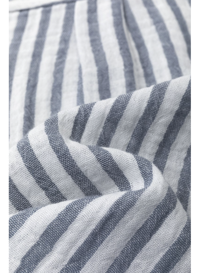 Babyshirt gestreept blauw/ wit Bambula