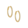 Ellen Beekmans Minimalistische oorringen met strass medium (2.8cm)