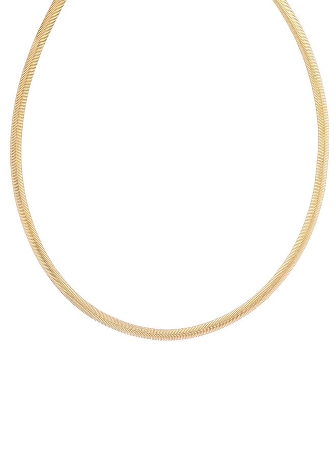 Ellen Beekmans Platte snake ketting XL