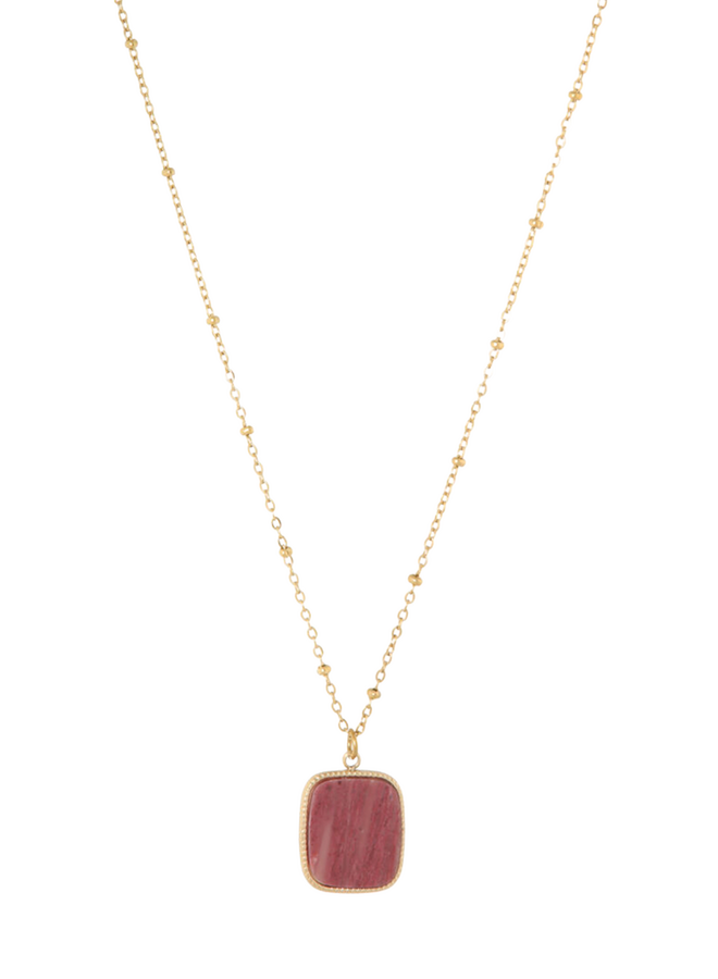 Ellen Beekmans Ketting met gemstone hanger / warm roze