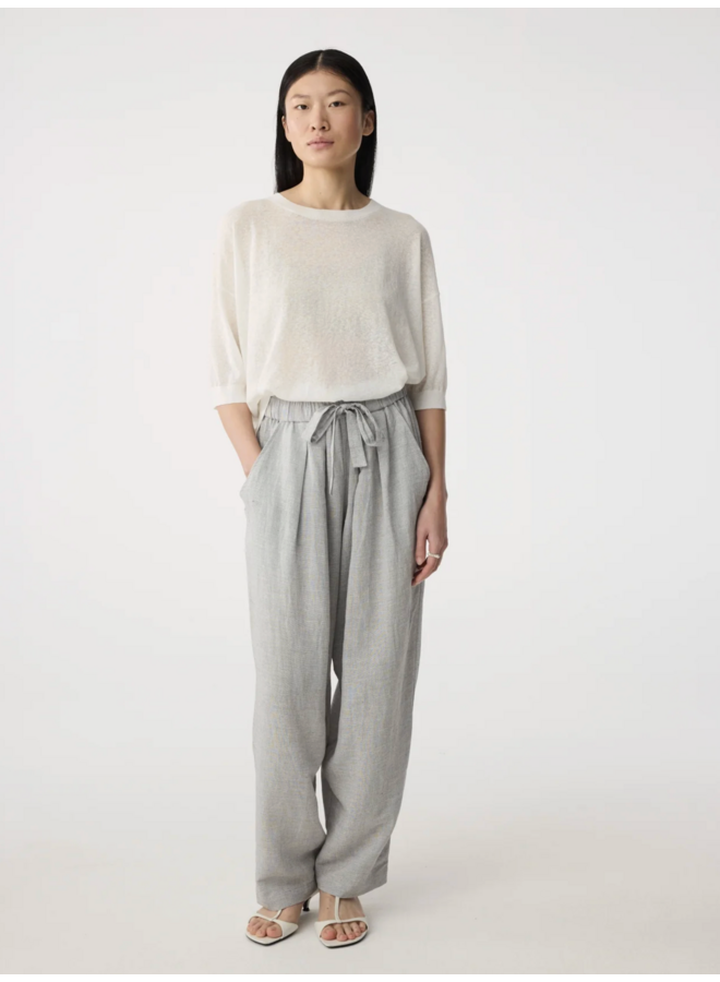 Fanes T Shirt White Melange Knit-Ted