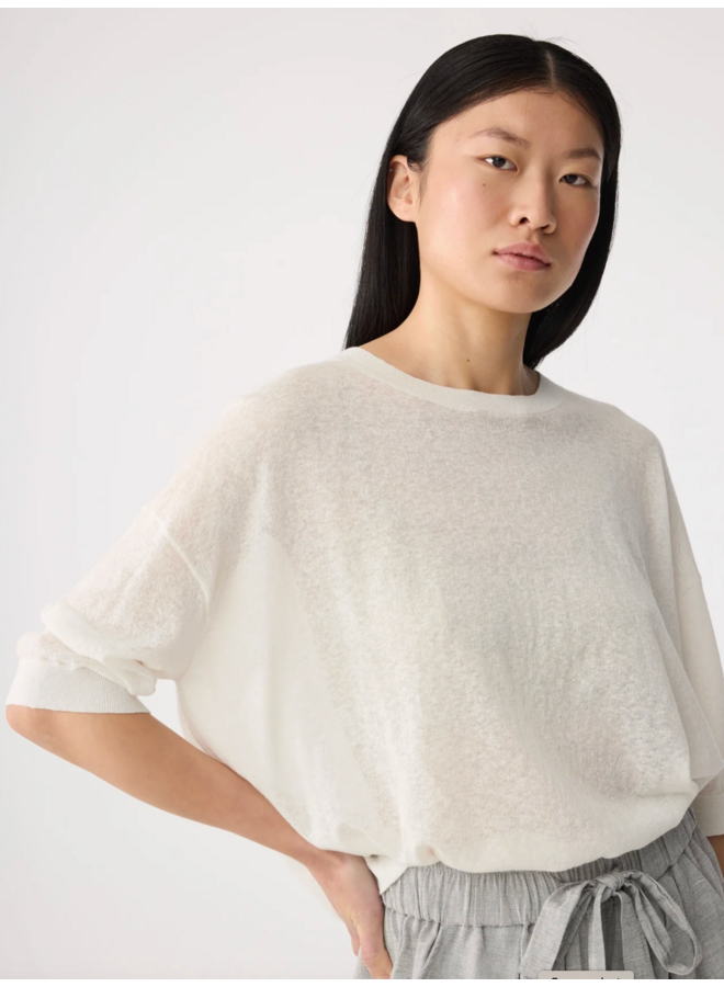 Fanes T Shirt White Melange Knit-Ted