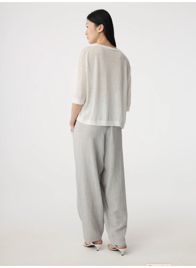 Fanes T Shirt White Melange Knit-Ted