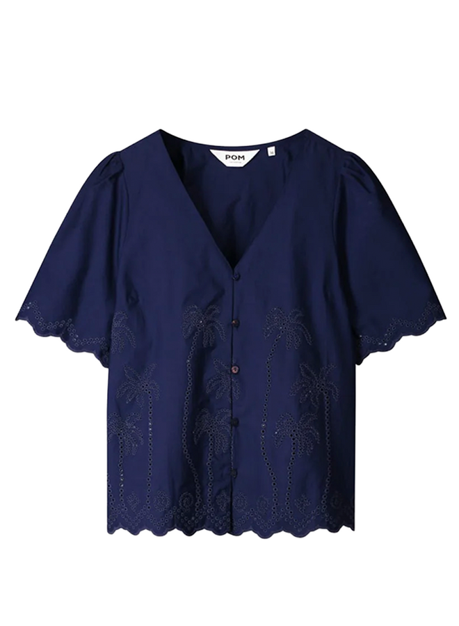 BLOUSE  Broderie Anglaise Night Blue  Pom Amsterdam