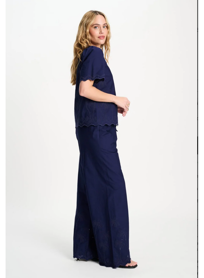 BLOUSE  Broderie Anglaise Night Blue  Pom Amsterdam