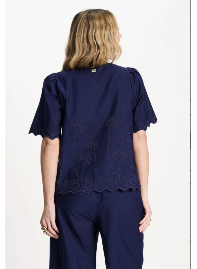 BLOUSE  Broderie Anglaise Night Blue  Pom Amsterdam